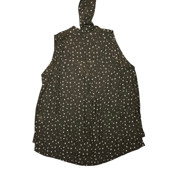 Free People Sleeveless Botanical Tie-Neck Blouse Top Size L ~ NWOT - Picture 5 of 7